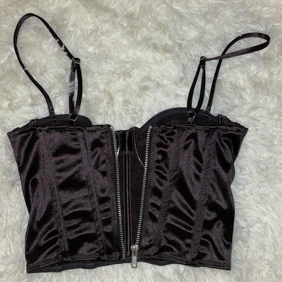 COPY - Dark chocolate brown corset top with straps - Picture 3 of 3